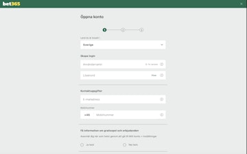 Bet365 registrering