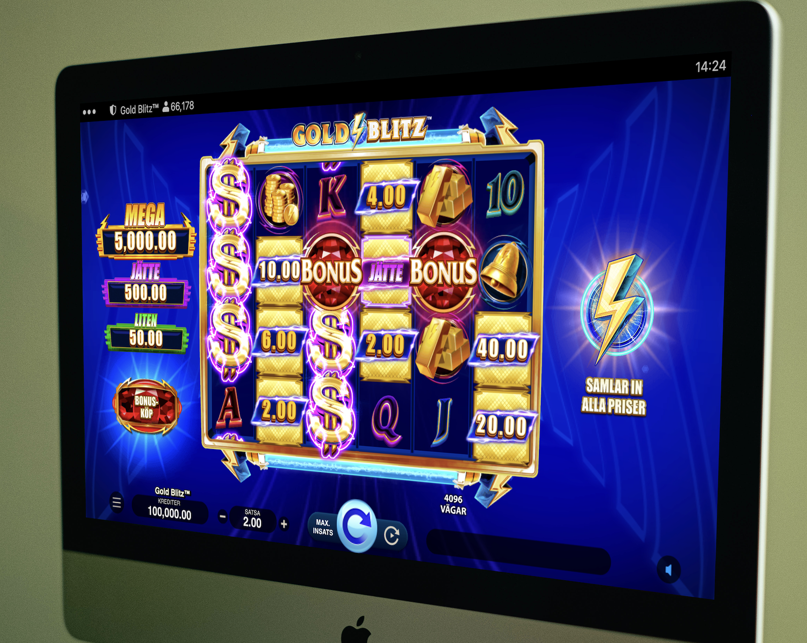 Gold Blitz slots hos Betinia