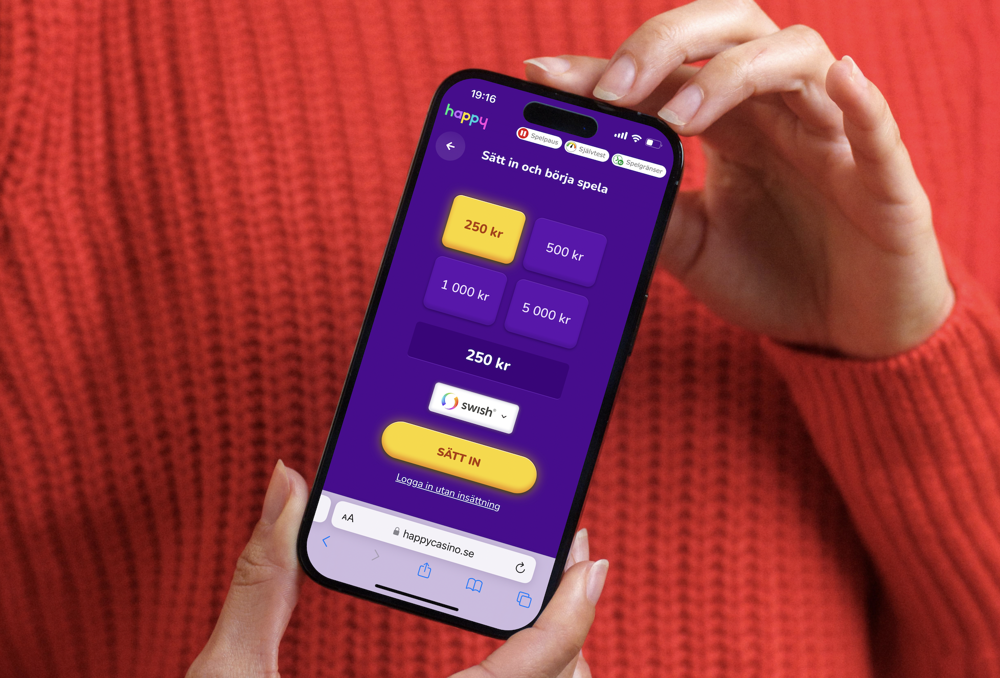 Happy Casino med Swish som betalningsmetod