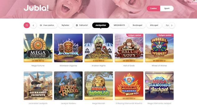 Jubla Casino jackpottar
