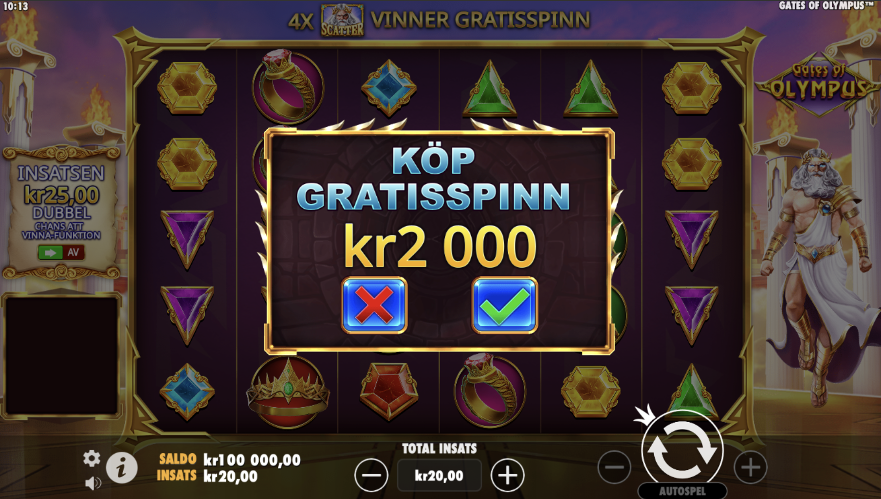 Kop gratisspinn i Hates of Olympus
