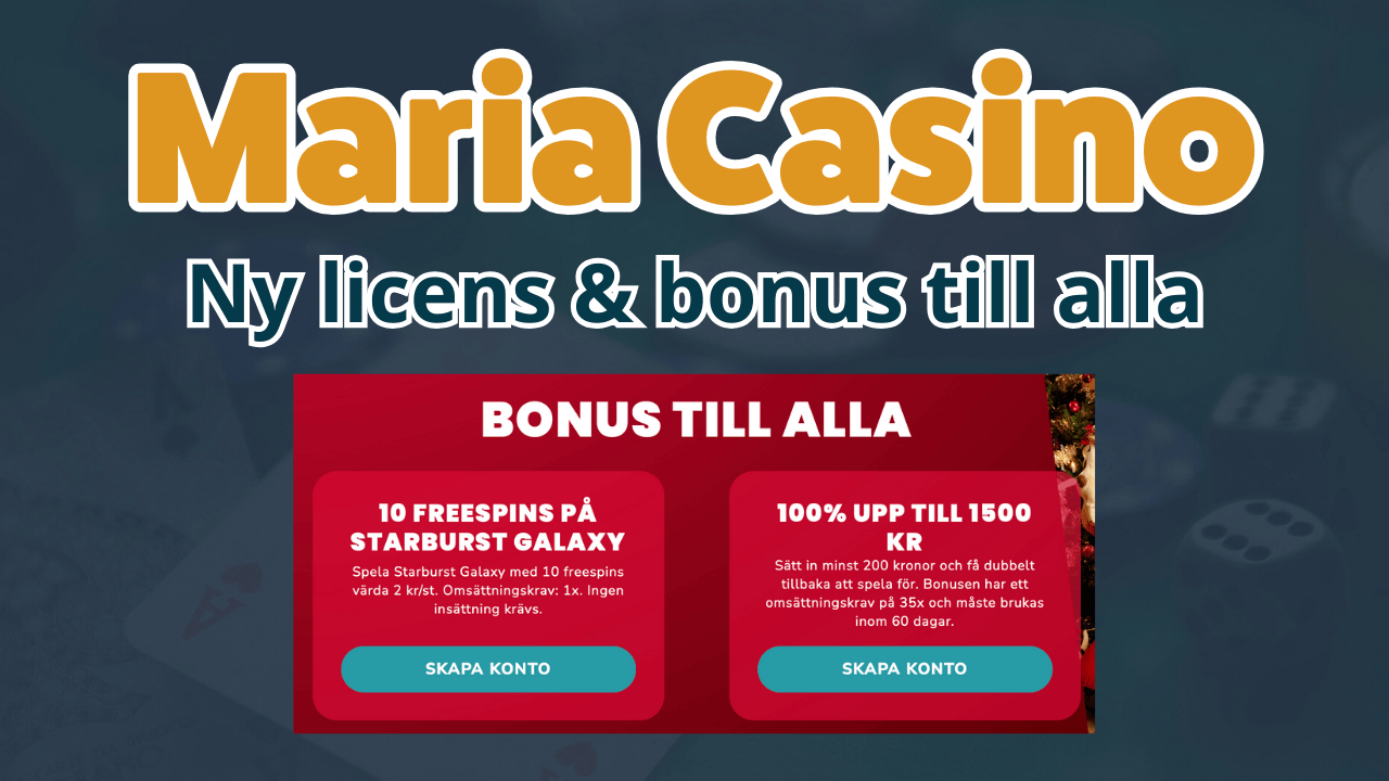 Maria Casino ny licens i Sverige