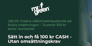 Mr Green 100 kronor bonus