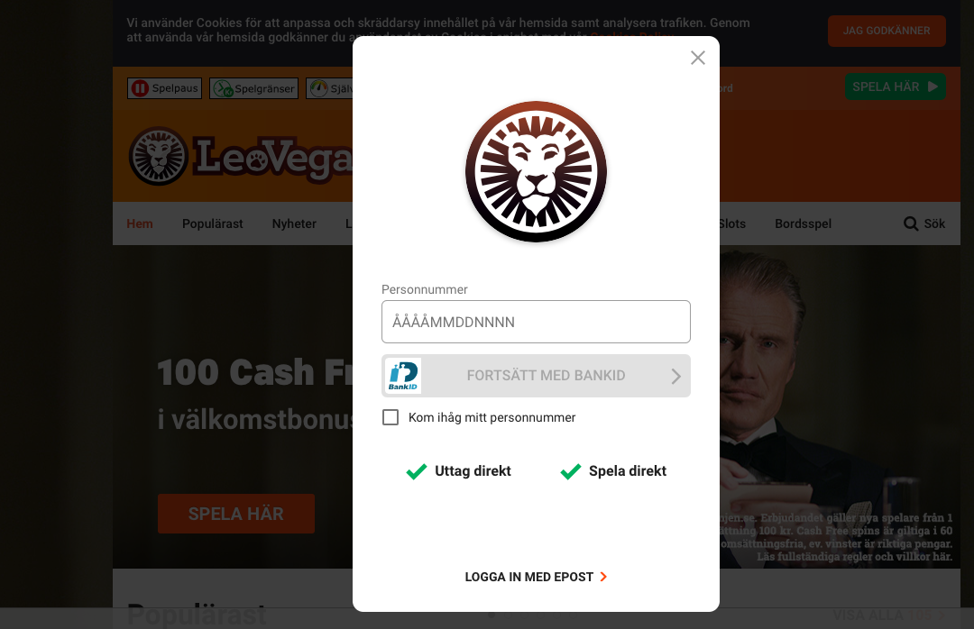 Skapa konto hos LeoVegas med BankID