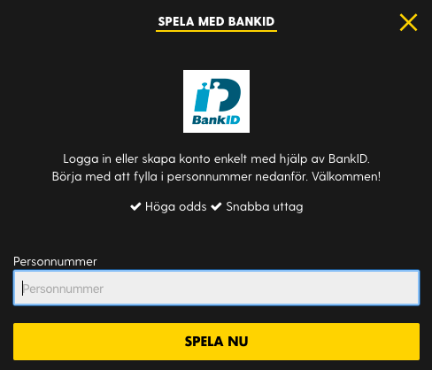 Spela med BankID