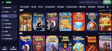 Startsidan av Swiper Casino