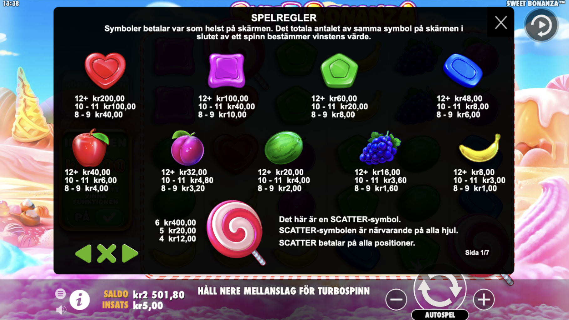 Sweet Bonanza vinstplan