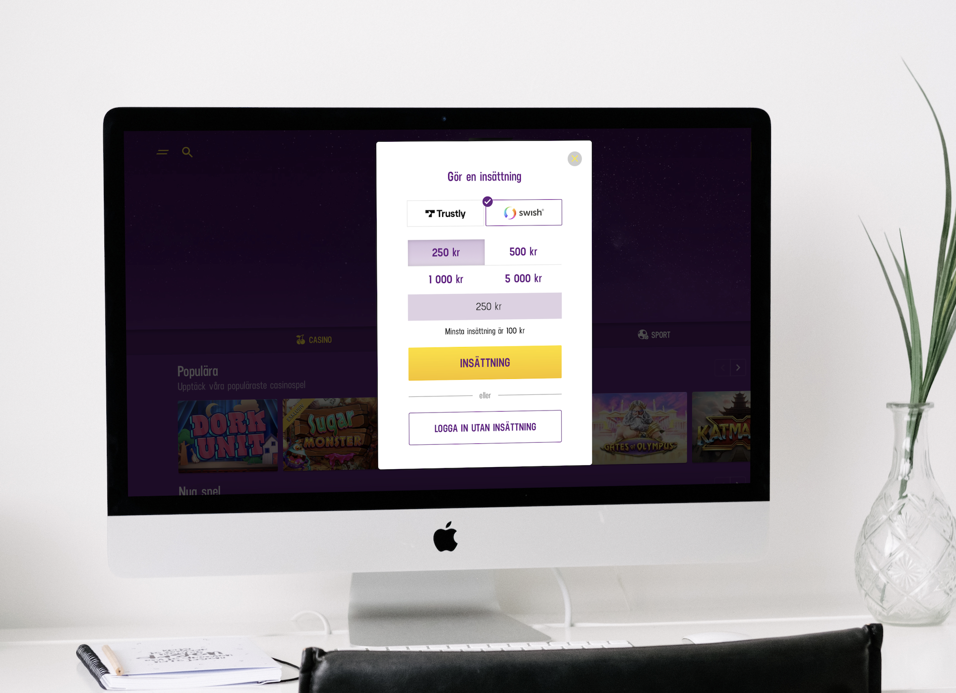 Swish hos Luckycasino