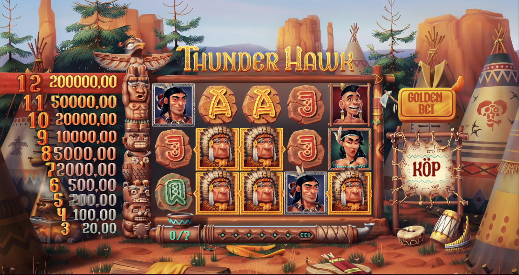 Thunder Hawk slots hos Hajper Casino