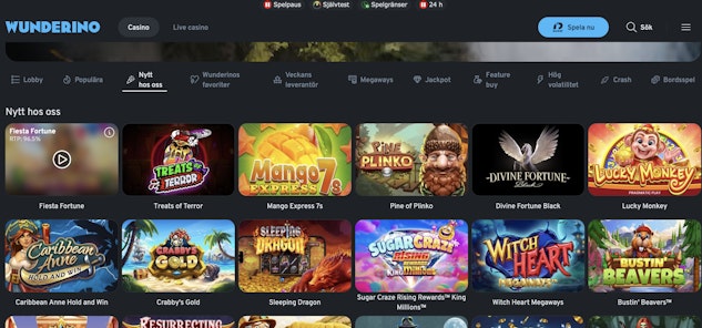 Wunderino casino dark mode